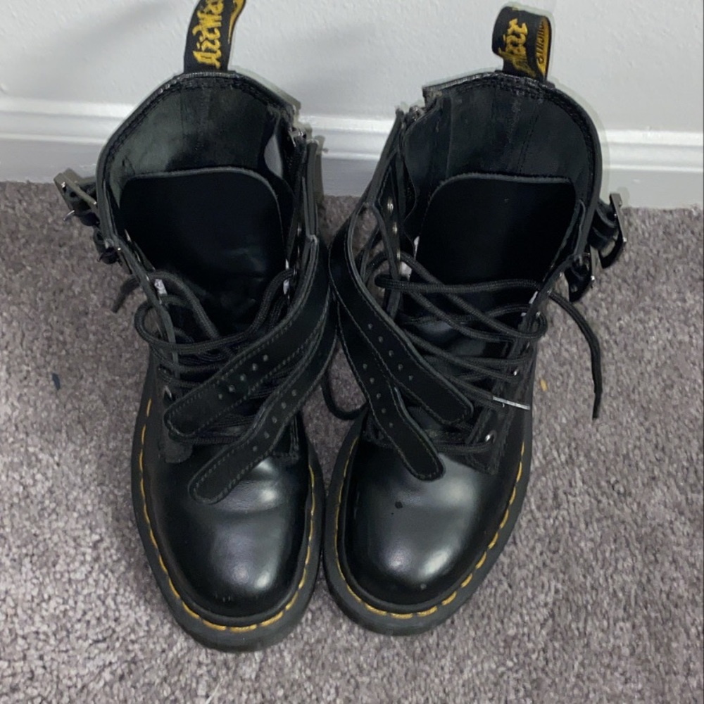 Black leather double strap Dr.Martens